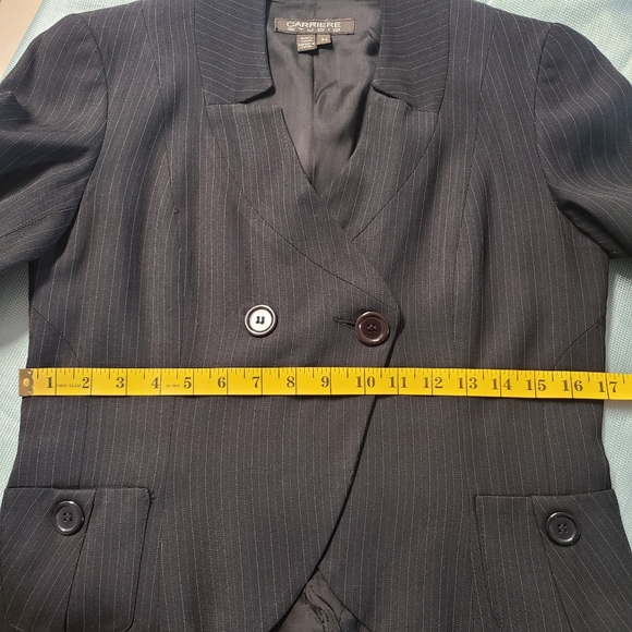 CARRIERE Blazer Black Pinstripe Structured Suit - Picture 6 of 14